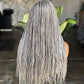 20" Salt & Pepper Micro Braid Glueless Closure Wig – Ready to Ship