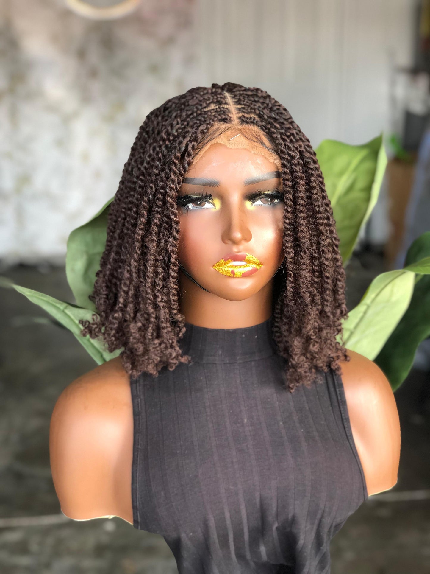 10" Full Lace Kinky Twist Wig Color 33 Made to Order