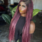Made To Order Bone Straight C-cut Color Pink Mix With Bugundy