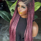 Made To Order Bone Straight C-cut Color Pink Mix With Bugundy