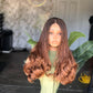 22" Spiral Curl 5x5 Closure Wig | 100% Human Hair Lace Color 30 | preorder