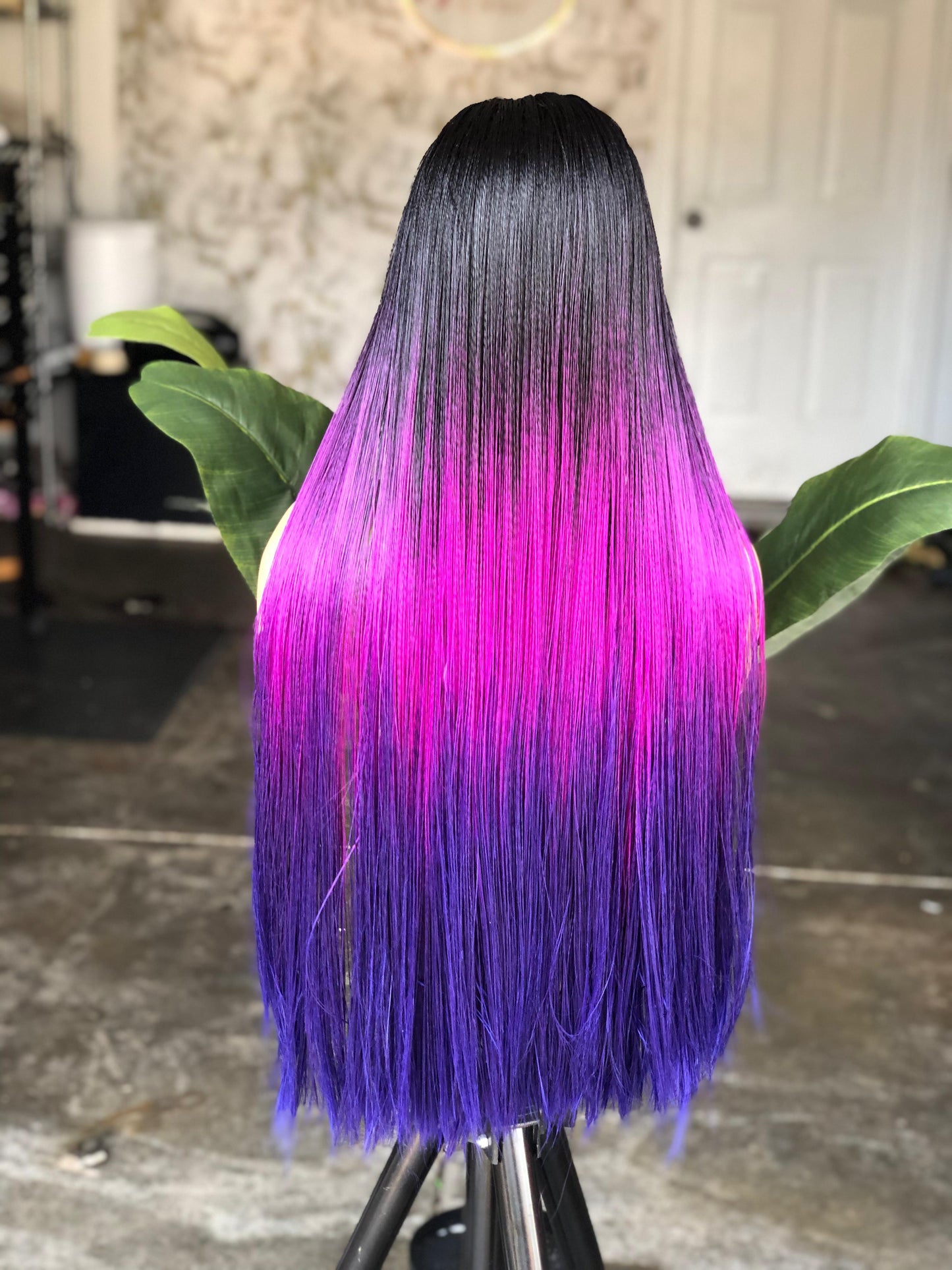 Made to Order: 26-28" Million Braids Nano Wig – 4x4 Glueless Closure