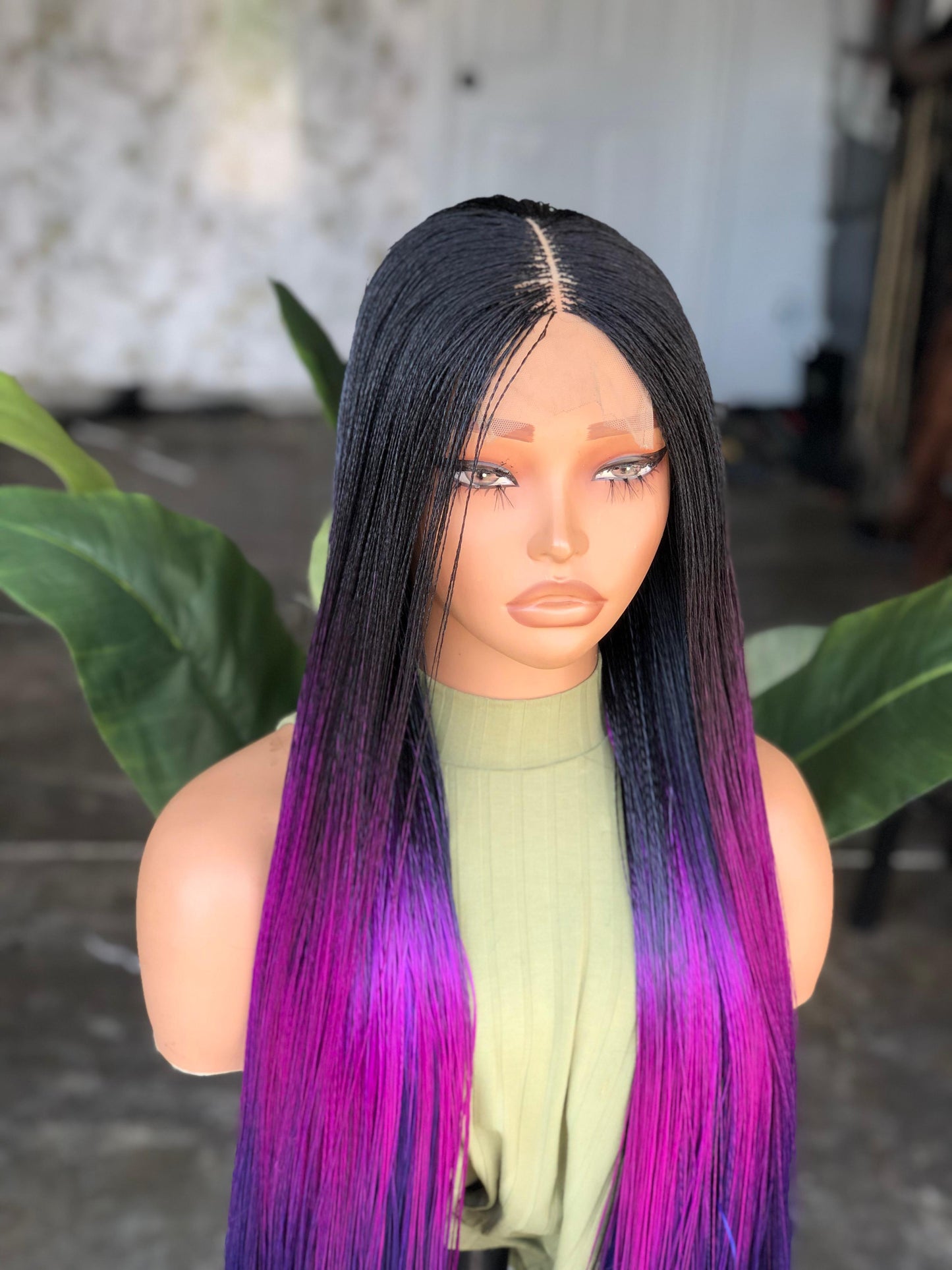 Made to Order: 26-28" Million Braids Nano Wig – 4x4 Glueless Closure