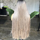 Ready to Ship: 26-28" Salt & Pepper Nano Braid Wig – 2x6 Glueless Closure