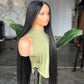26-28" Black Nano Braid Wig – 4x4 Glueless Closure Made to Order