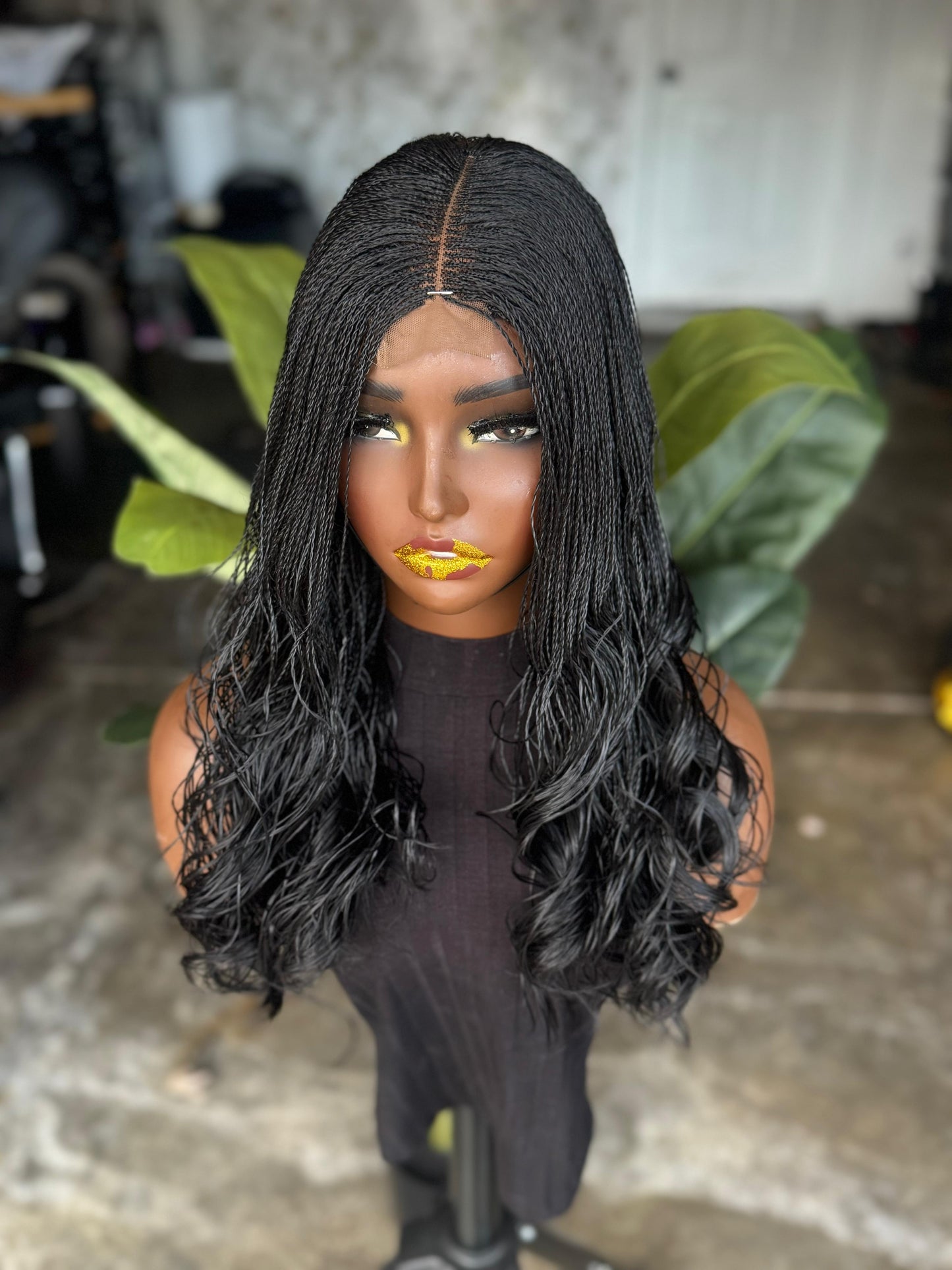 16" Spiral Curl Human Hair Lace Wig – 2x6 Glueless Closure Color 1B - Ready to Ship