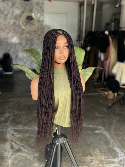 Ready to Ship: 26-Inch Knotless Braid Closure Glueless Wig | Color 33