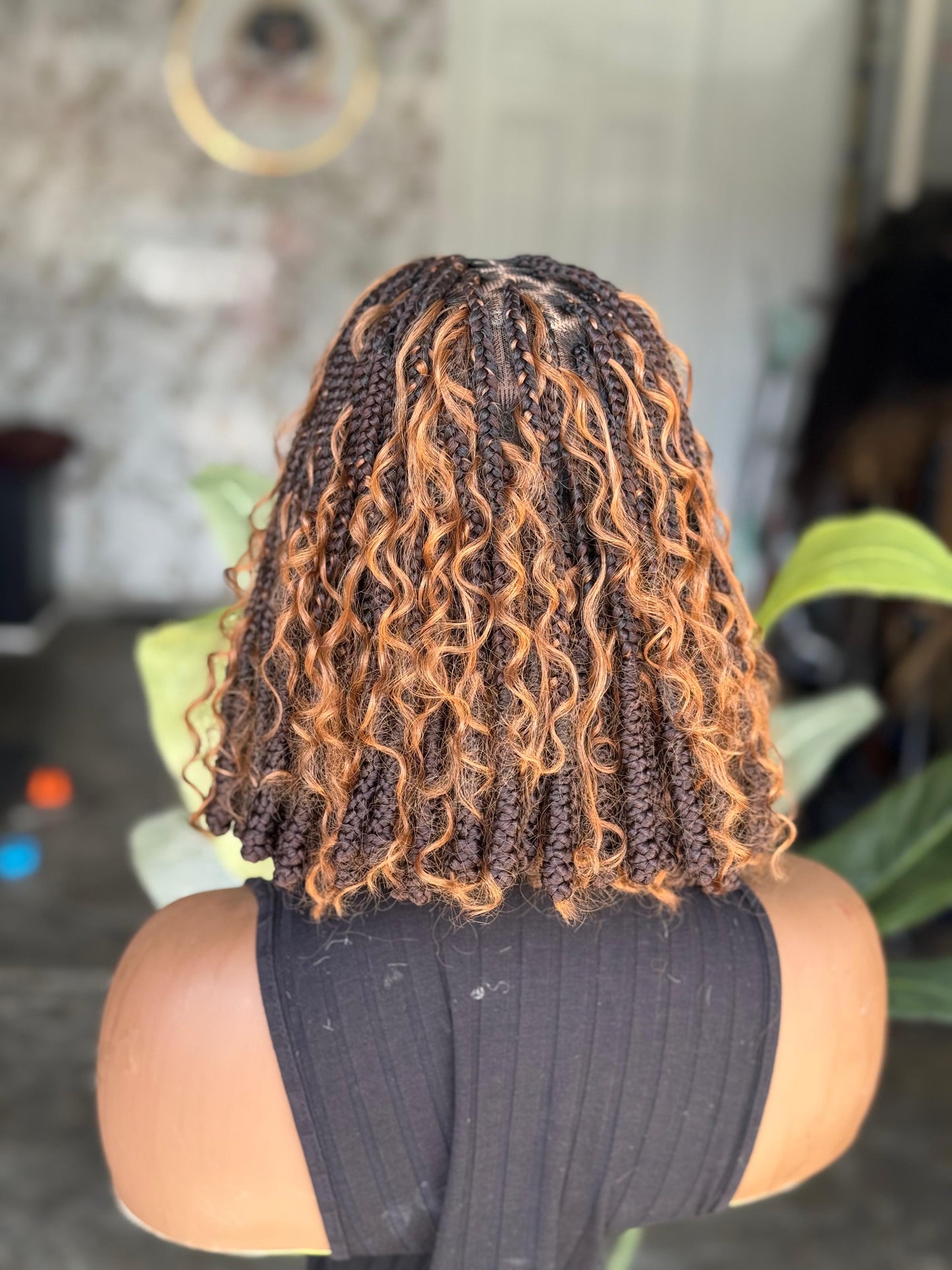 Preorder: 12" Full Lace Braided Wig – Color 33 with Color 30 Curls