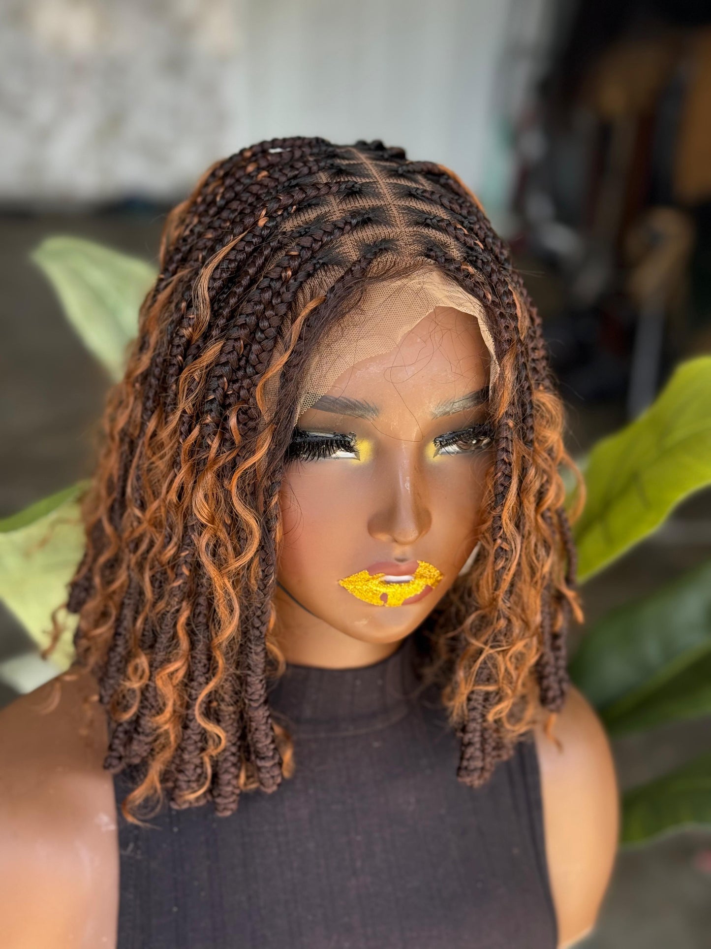 Preorder: 12" Full Lace Braided Wig – Color 33 with Color 30 Curls