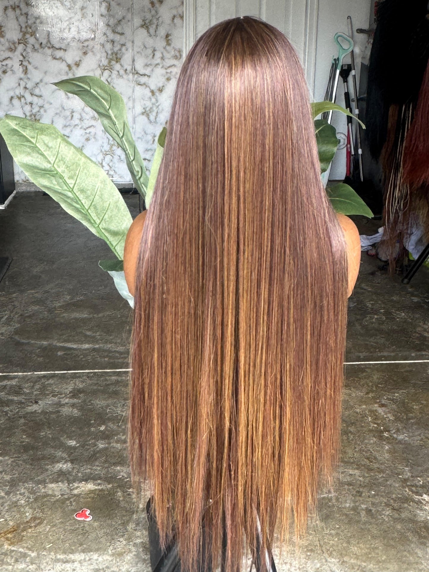 Caramel Honey Mix Unit | 30" Closure Glueless Straight Wig