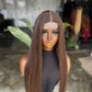 Caramel Honey Mix Unit | 30" Closure Glueless Straight Wig