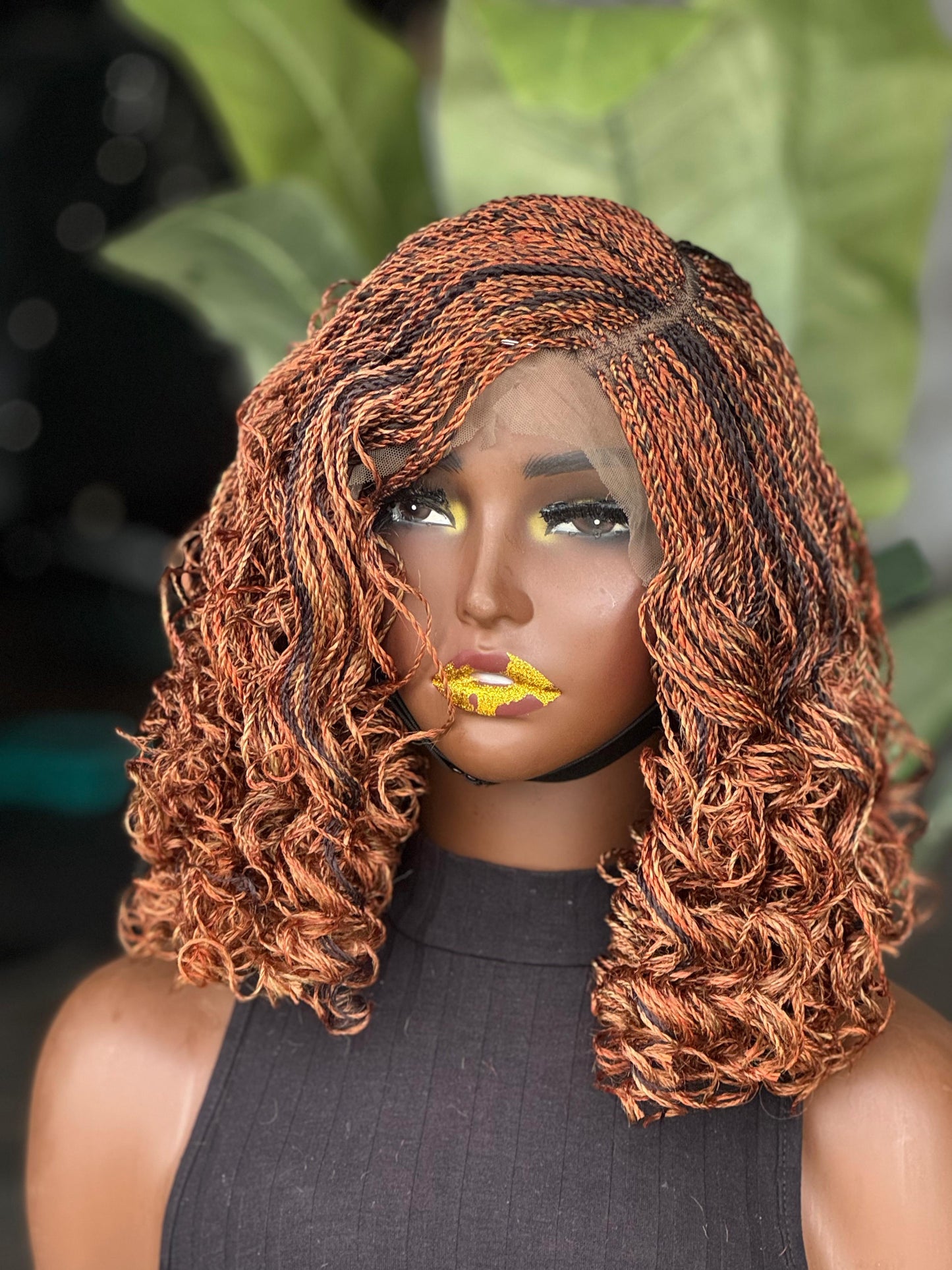 Pre Order C-Cut Unit | 10" Micro Twists with Curls 6x6 Closure Ginger Mix Wig