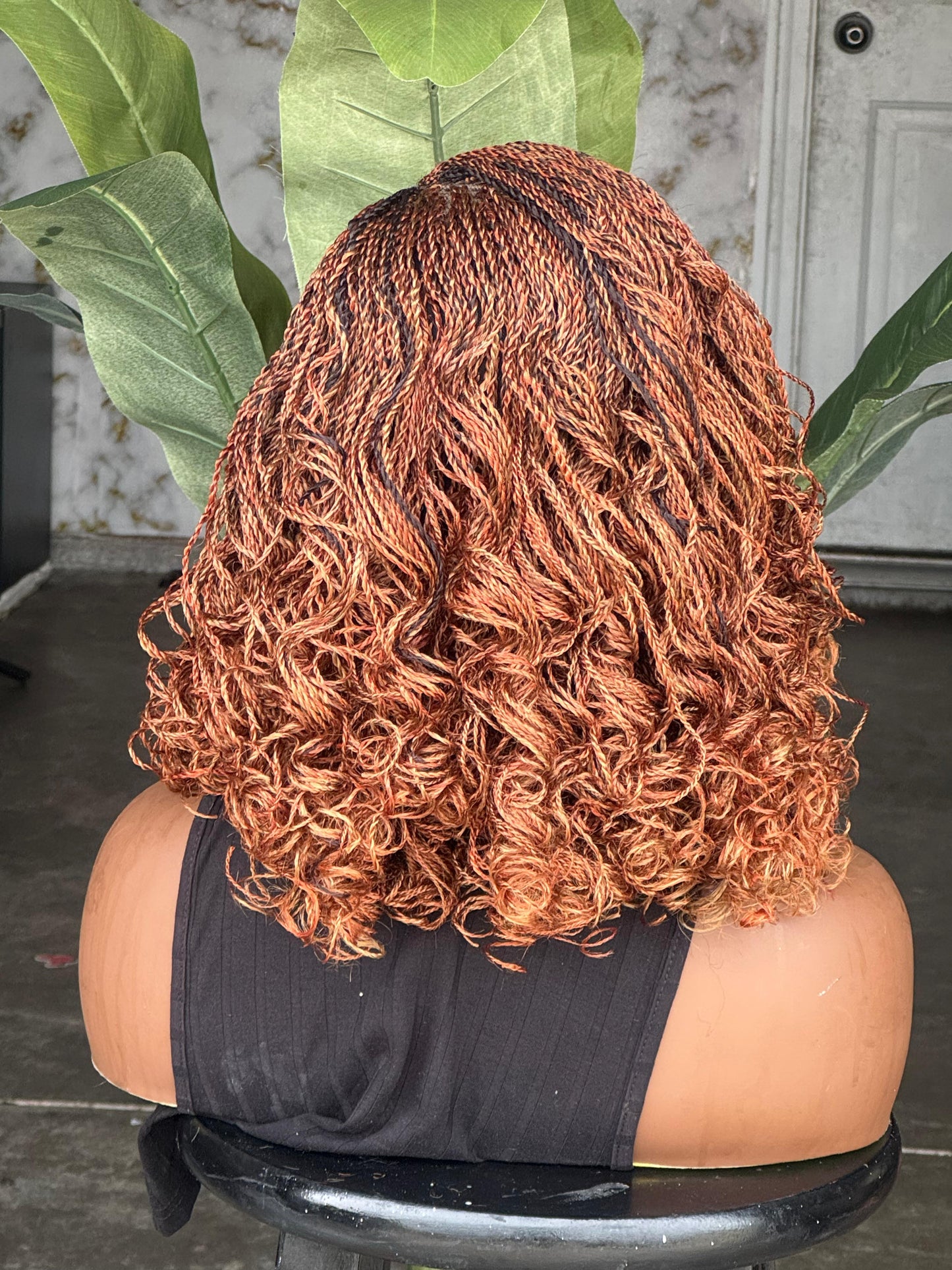 Pre Order C-Cut Unit | 10" Micro Twists with Curls 6x6 Closure Ginger Mix Wig