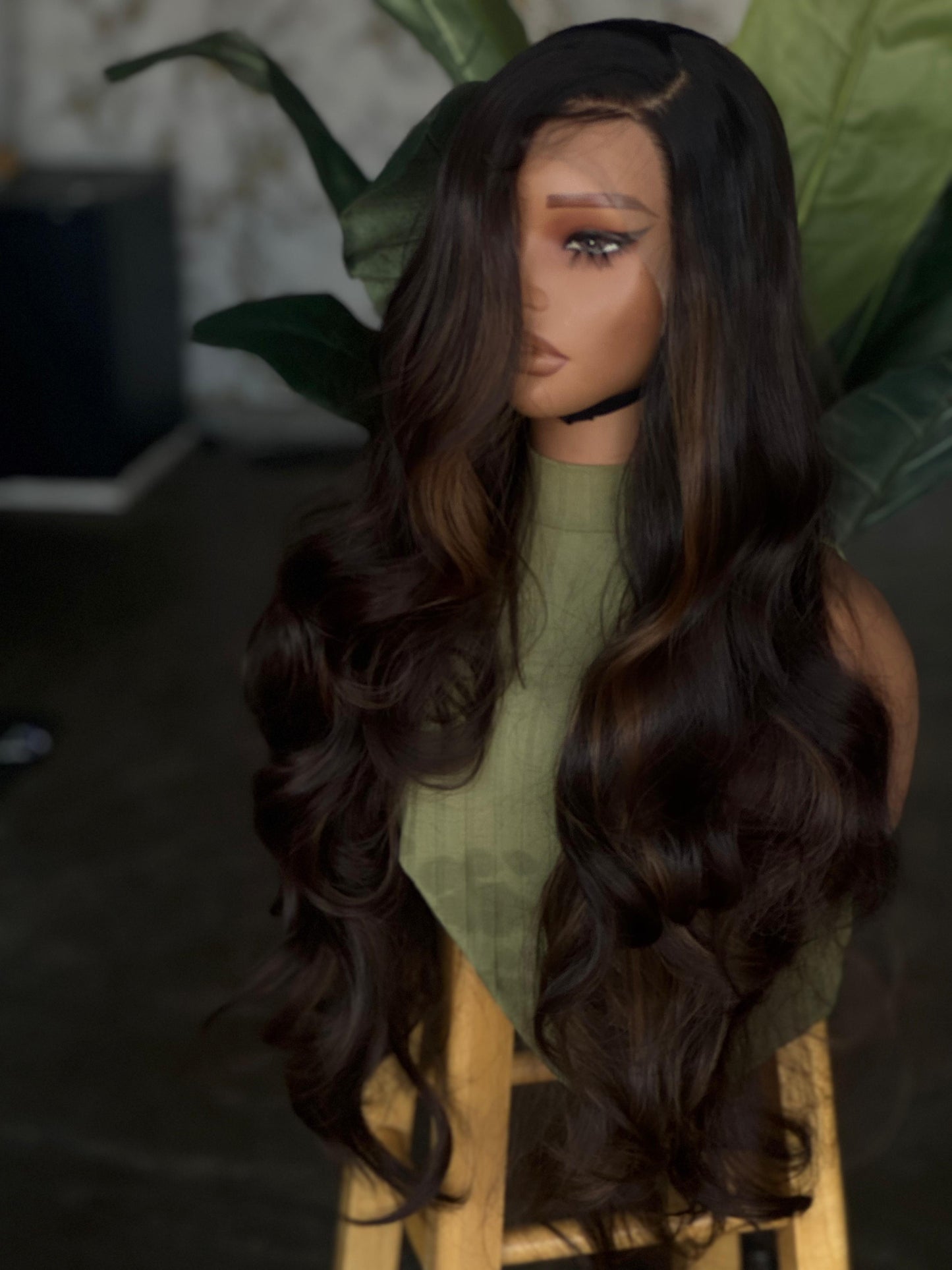 Ready to Ship Frontal Unit | 22"-24" High Hair Blend Glueless Wig