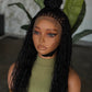 1B Full Lace Handmade Braided Wig - 16" Glueless Boho Braids Protective Style