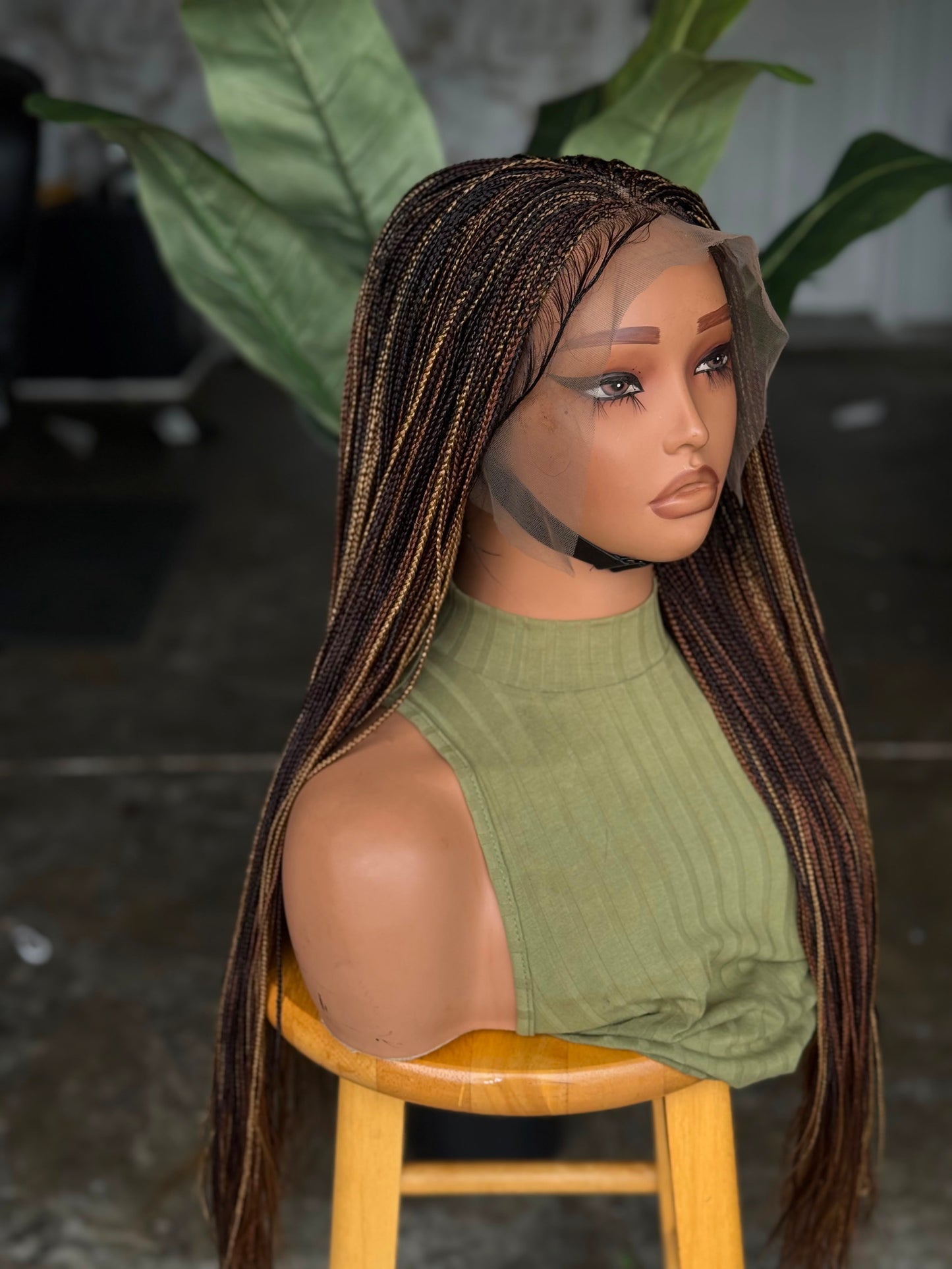 Ready to Ship Micro Braid Frontal Unit Color 27 30 33 | 26"-28" Glueless Wig