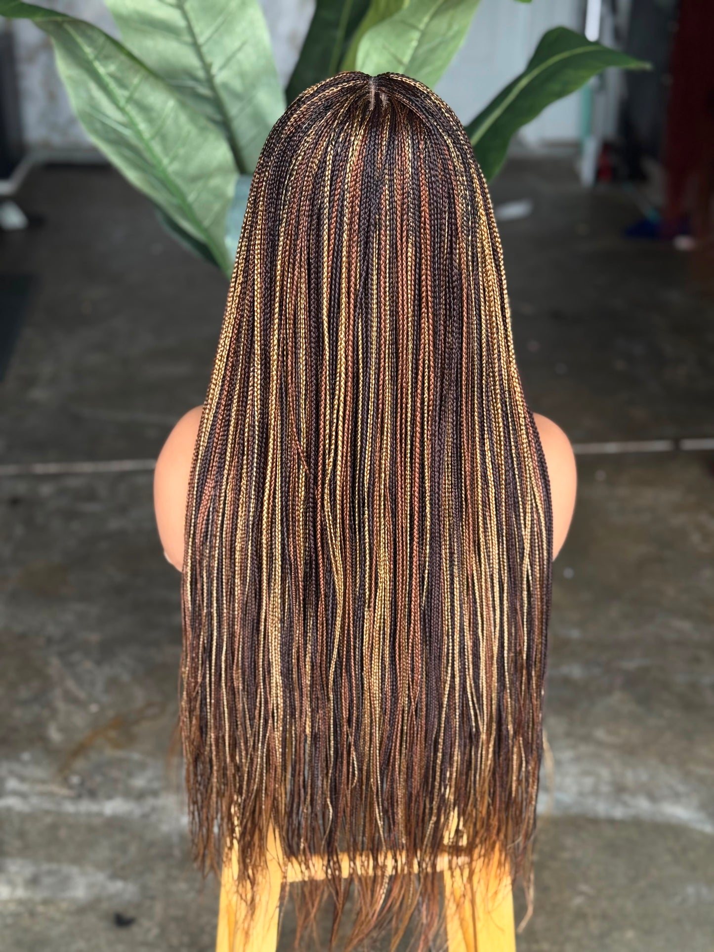 Ready to Ship Micro Braid Frontal Unit Color 27 30 33 | 26"-28" Glueless Wig