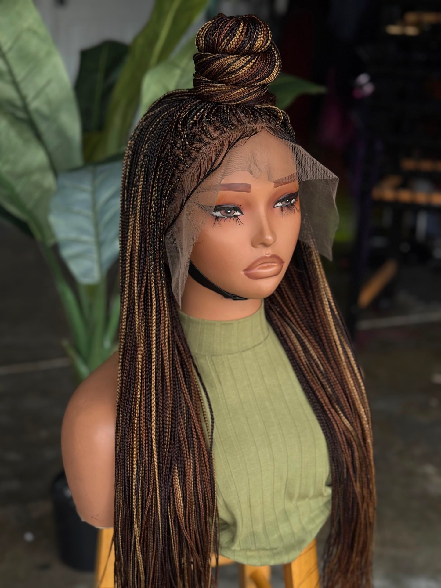Ready to Ship Micro Braid Frontal Unit Color 27 30 33 | 26"-28" Glueless Wig