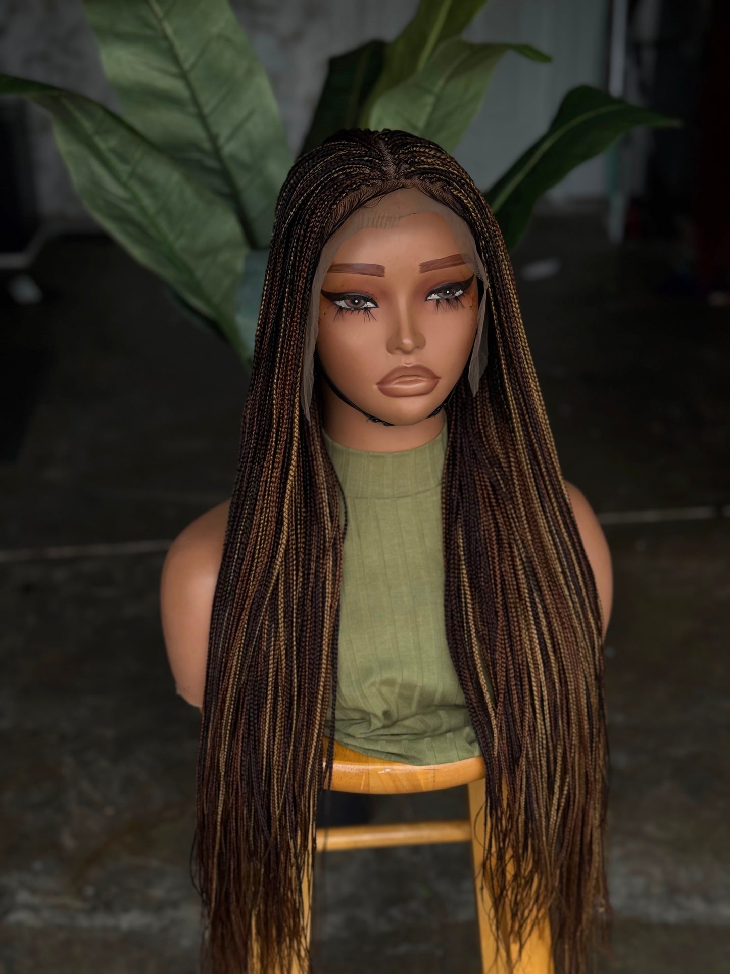 Ready to Ship Micro Braid Frontal Unit Color 27 30 33 | 26"-28" Glueless Wig