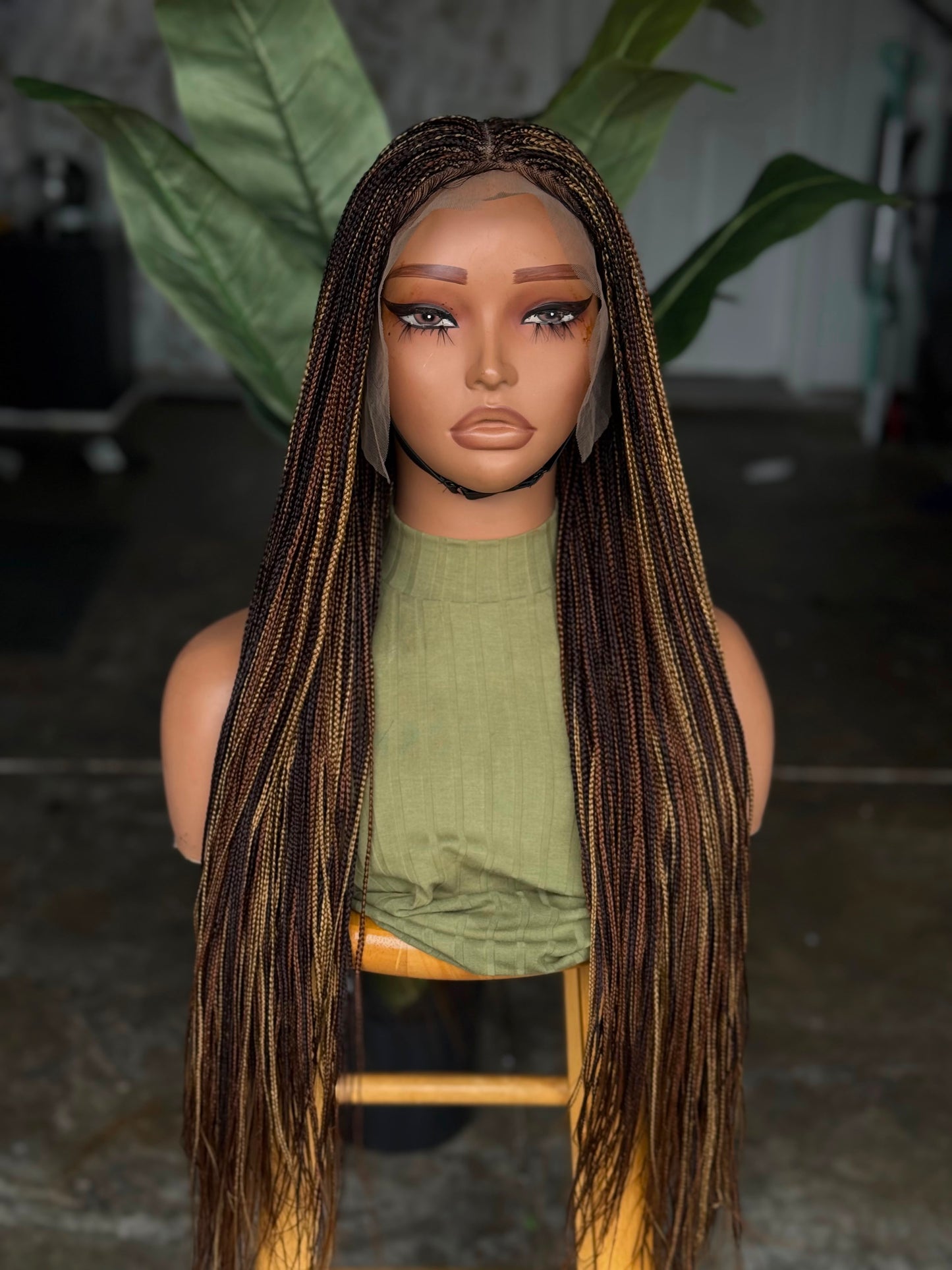 Ready to Ship Micro Braid Frontal Unit Color 27 30 33 | 26"-28" Glueless Wig