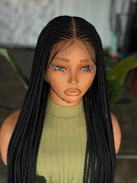 Ready to Ship: Full Lace Cornrow 26 Inches Color 1b