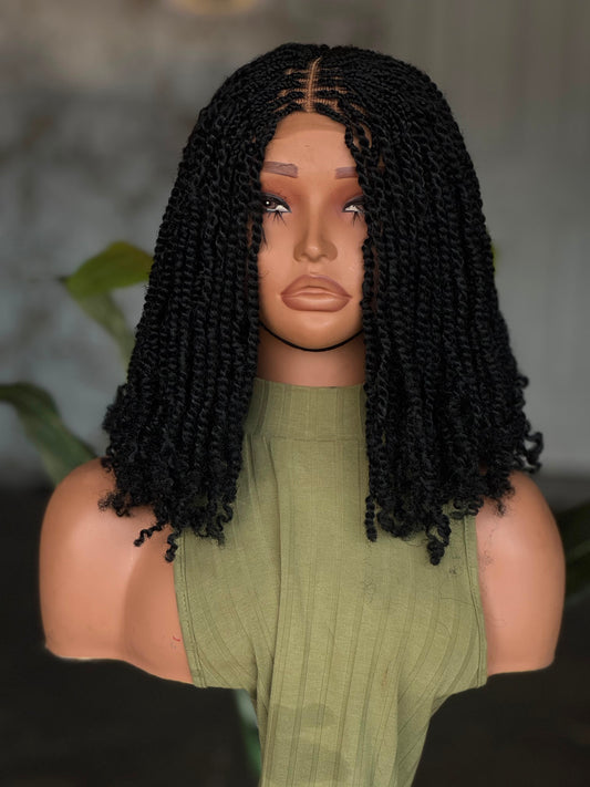 Ready to Ship 5x5 Closure Glueless Kinky Twist Wig 12 inches