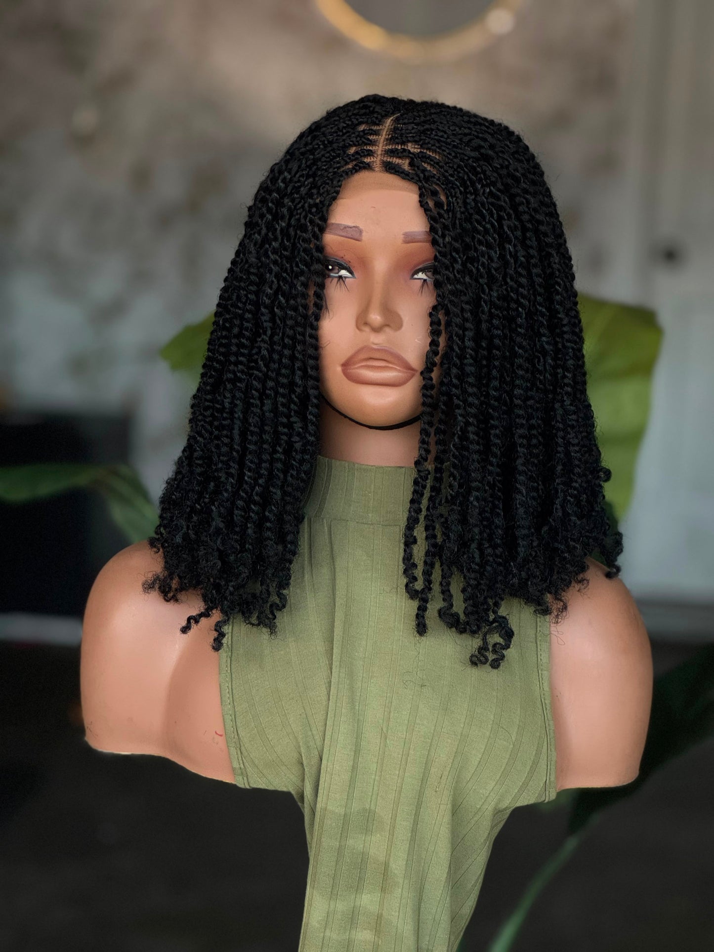 Ready to Ship 5x5 Closure Glueless Kinky Twist Wig 12 inches