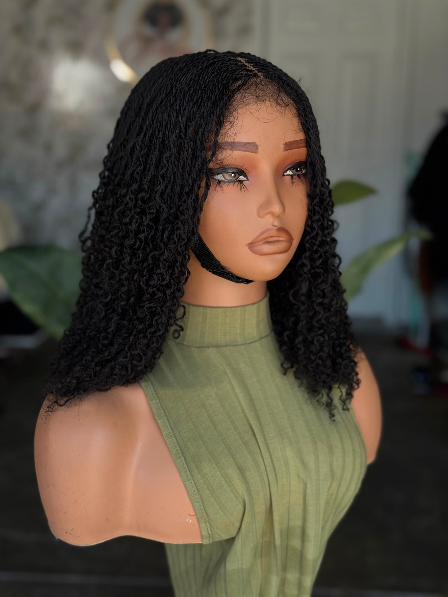 Pre Order Closure Glueless 5x5 %100 Human Hair Kinky Twist 12 Inches