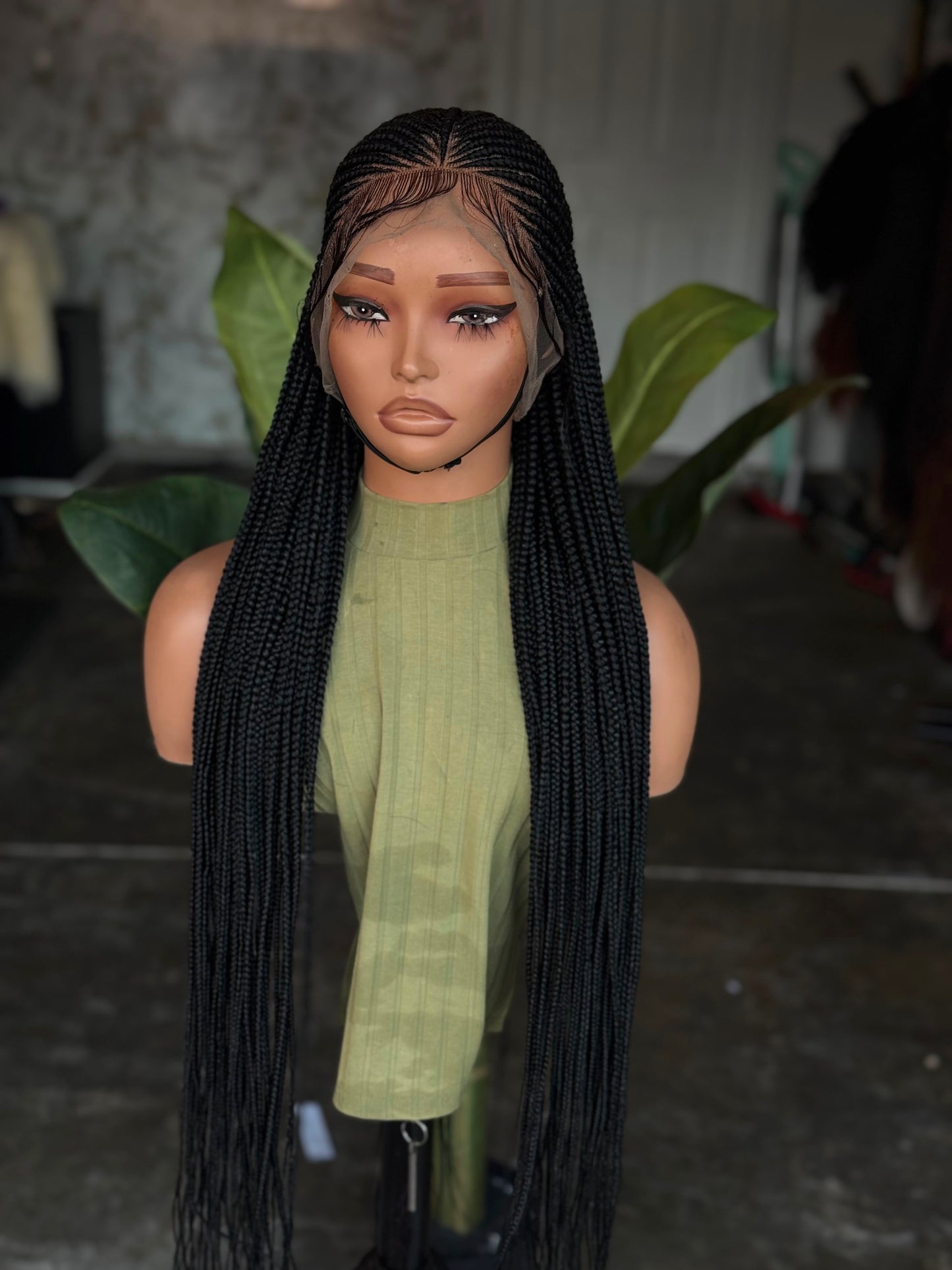 Ready to Ship Cornrow Full Lace Unit | 28" Glueless Wig with Adjustable Band
