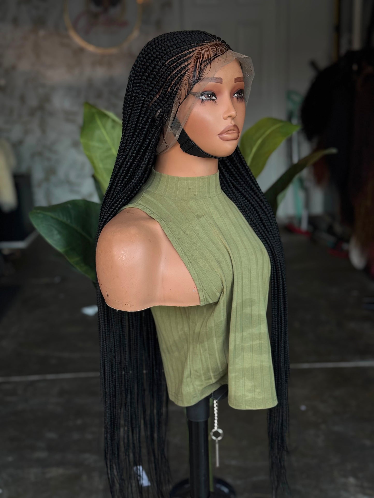 Ready to Ship Cornrow Full Lace Unit | 28" Glueless Wig with Adjustable Band