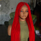 Pre-Order Red Senegalese Twist Unit | 32" Glueless Lace Wig