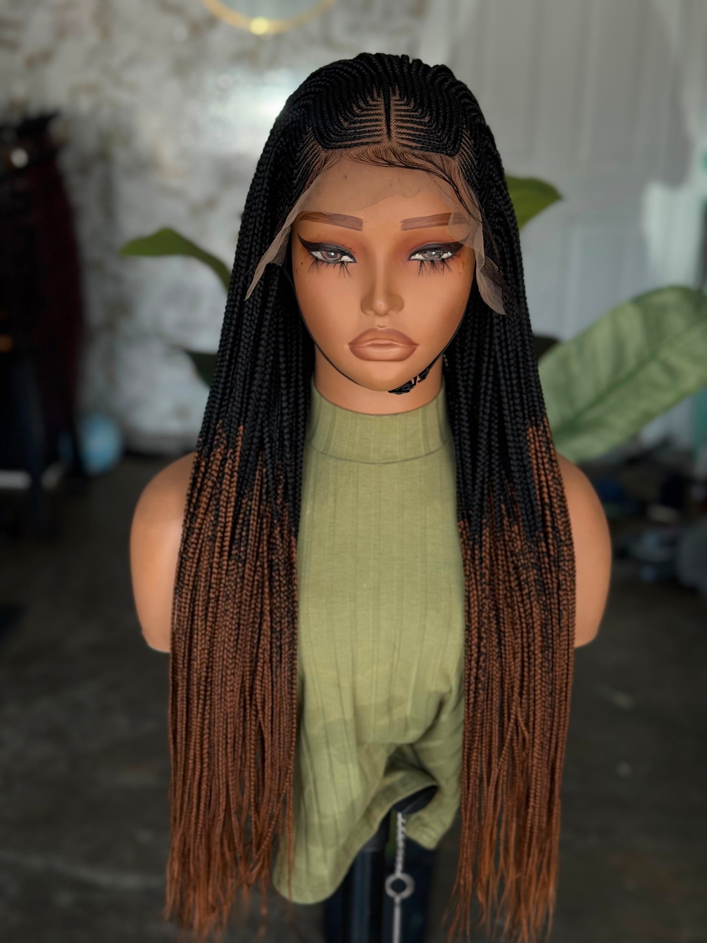 Ready to Ship 1/30 Cornrow Frontal Unit | 24"-26" Hand-Made Braided Wig