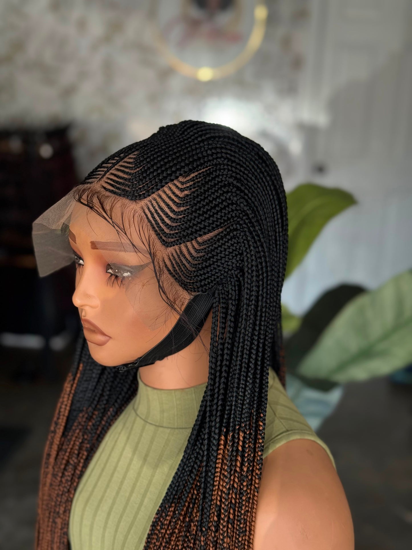 Ready to Ship 1/30 Cornrow Frontal Unit | 24"-26" Hand-Made Braided Wig