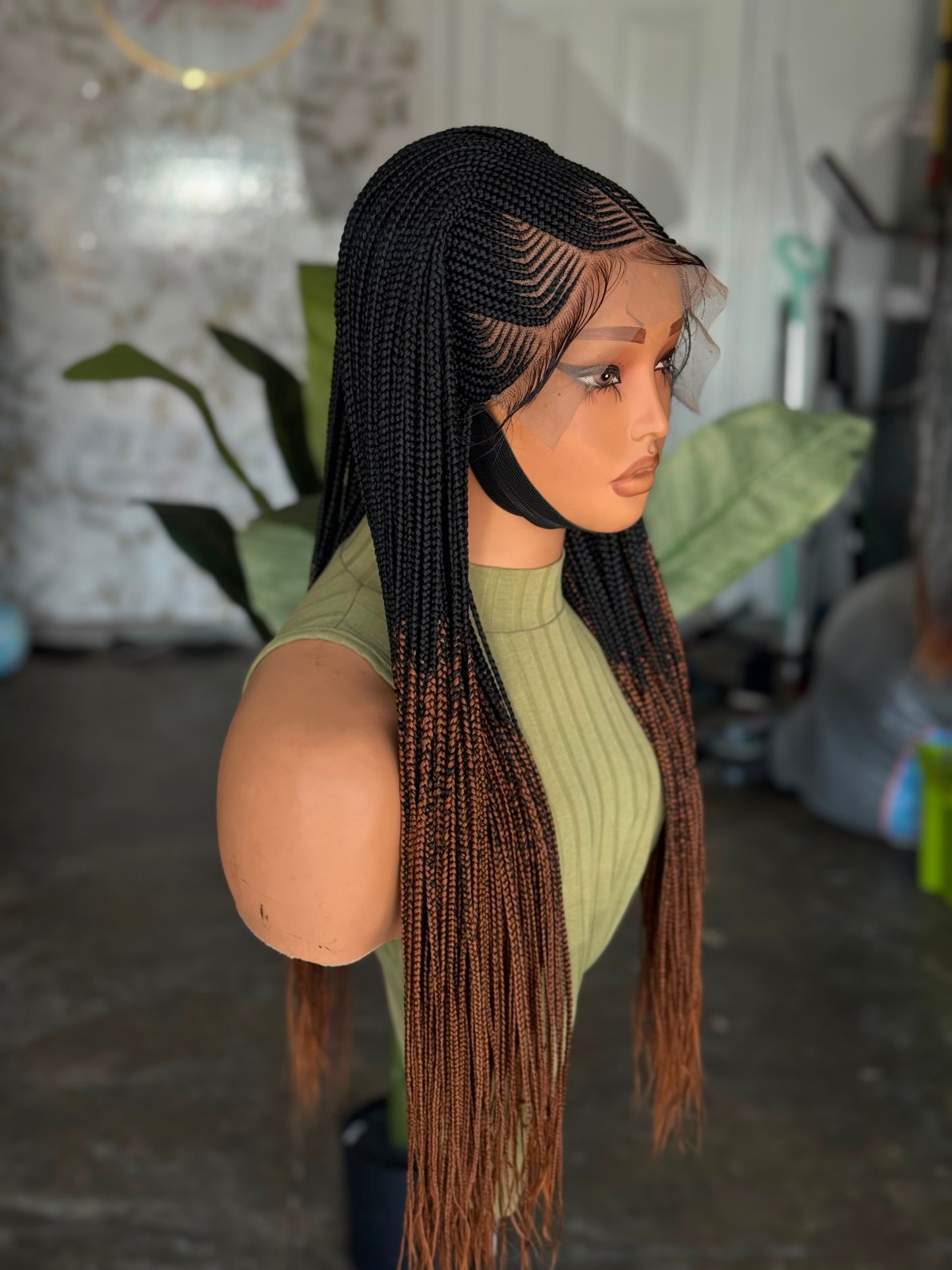 Ready to Ship 1/30 Cornrow Frontal Unit | 24"-26" Hand-Made Braided Wig