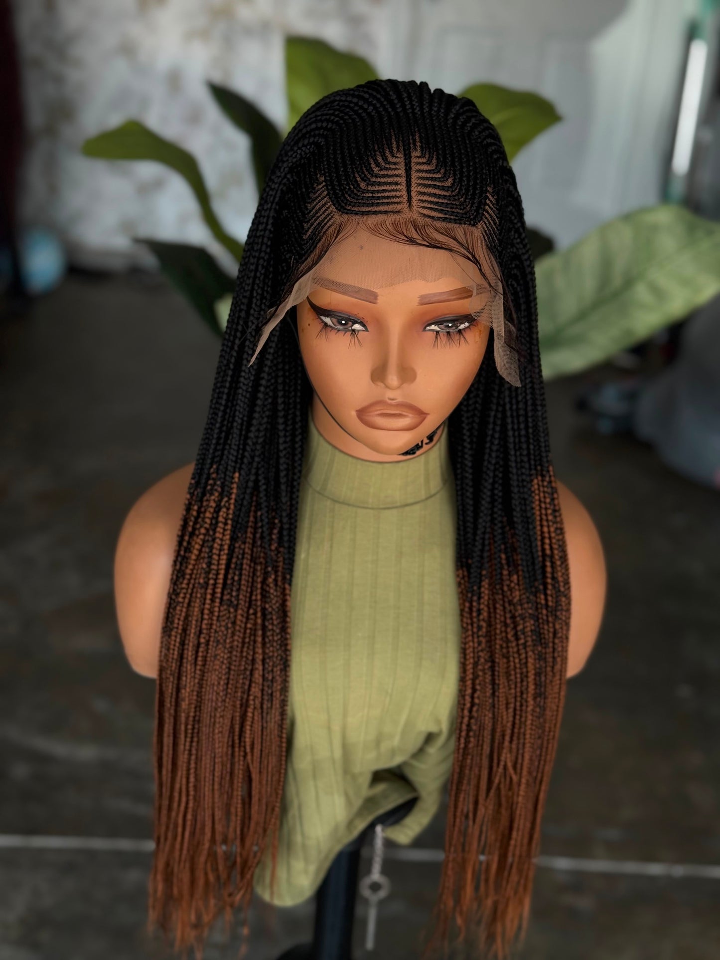 Ready to Ship 1/30 Cornrow Frontal Unit | 24"-26" Hand-Made Braided Wig