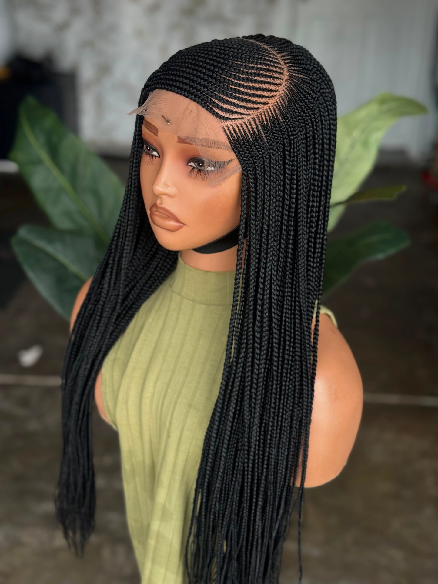 C-Cut Cornrow Unit | 24" Ready to Ship Glueless Lace Wig