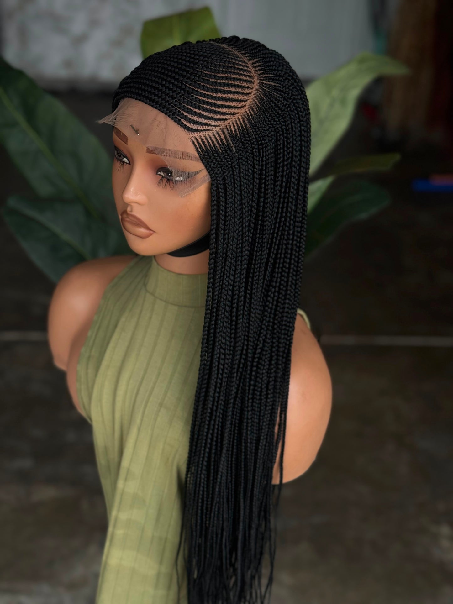 C-Cut Cornrow Unit | 24" Ready to Ship Glueless Lace Wig