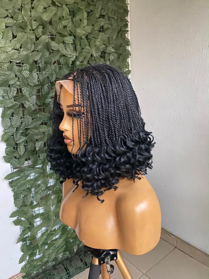 Ready to Ship 10" Micro-Twist Frontal Human Lace Wig | Color 1B