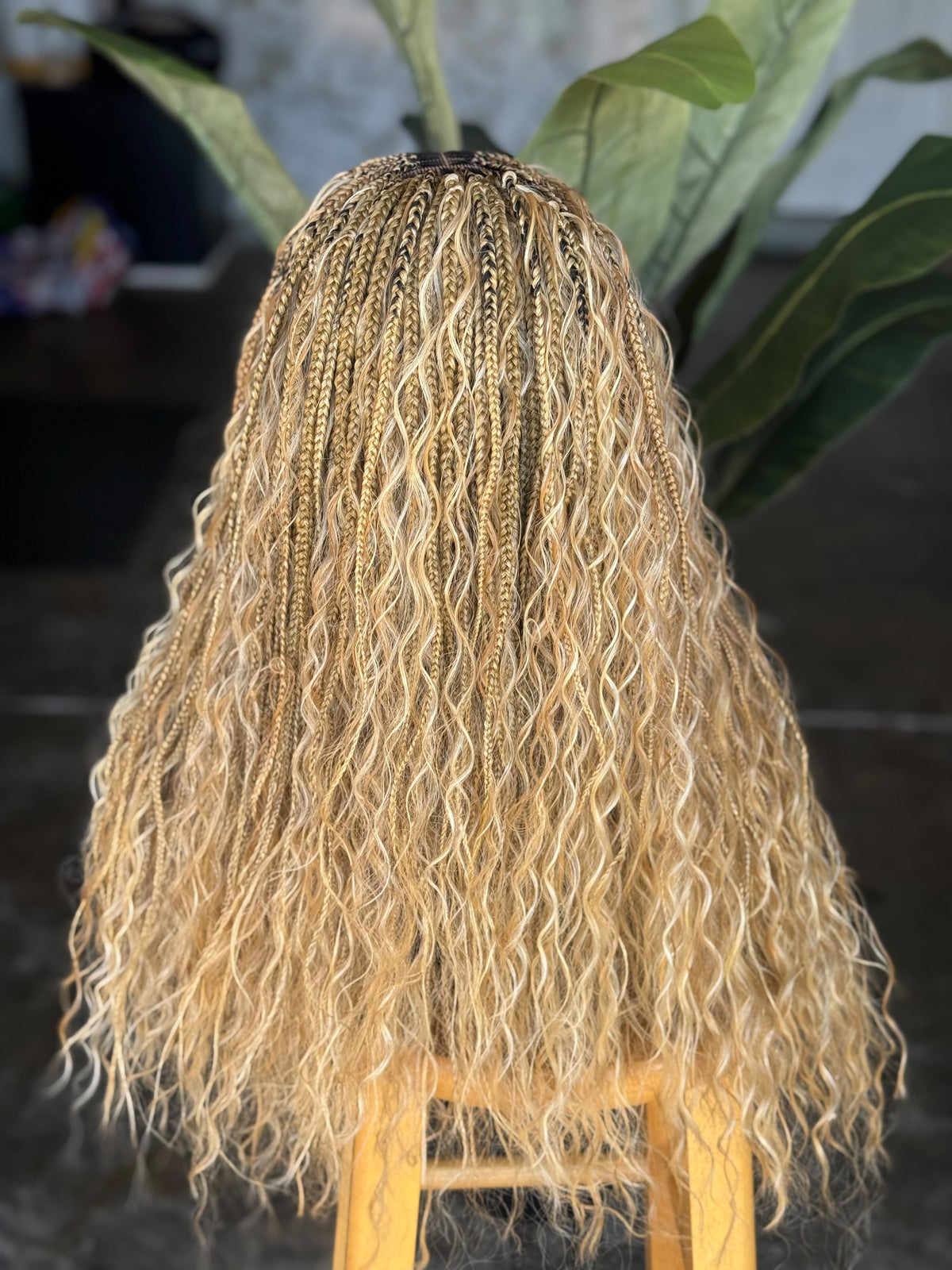 Ready to Ship 18"/20" Boho Braids Glueless Closure Wig | Cap Size 22" (Color 613/#27 Mix)