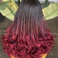 Ready to Ship 18"/20" Burgundy C-Cut Glueless Wig | Cap Size 22"
