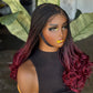 Ready to Ship 18"/20" Burgundy C-Cut Glueless Wig | Cap Size 22"
