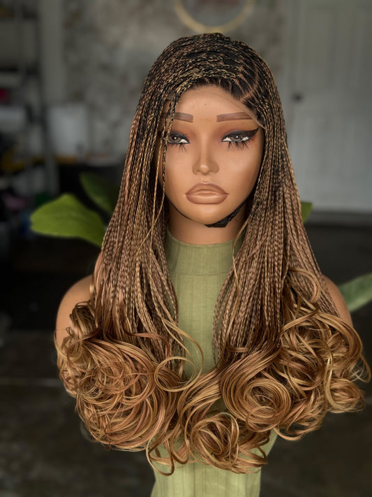 Made to Order –  22" C-Cut French Curl Glueless Wig in #30/#27 Mix