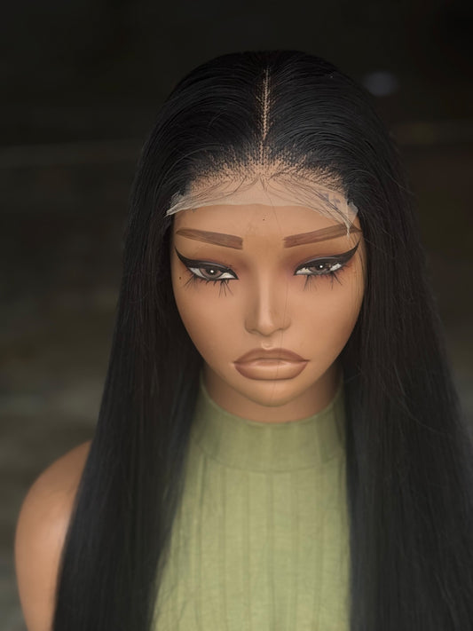 30" Bone Straight Glueless Wig | Human Hair Blend (Natural Black)