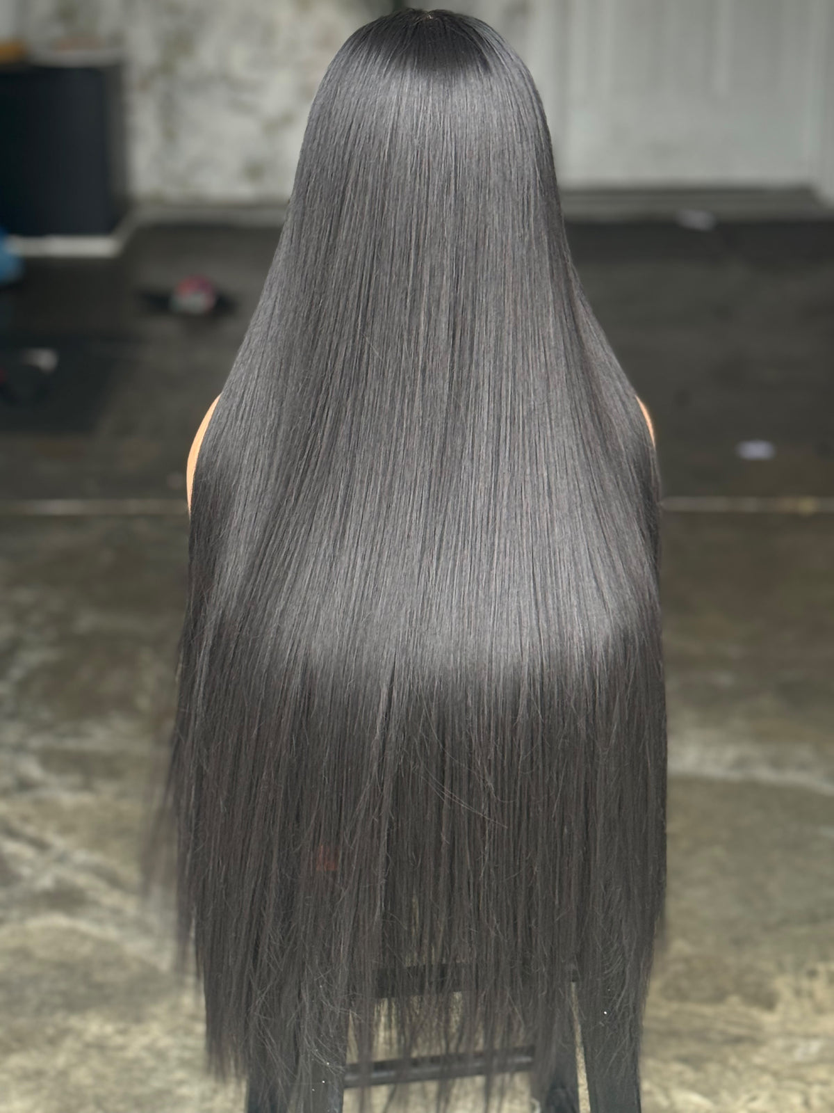 30" Bone Straight Glueless Wig | Human Hair Blend (Natural Black)