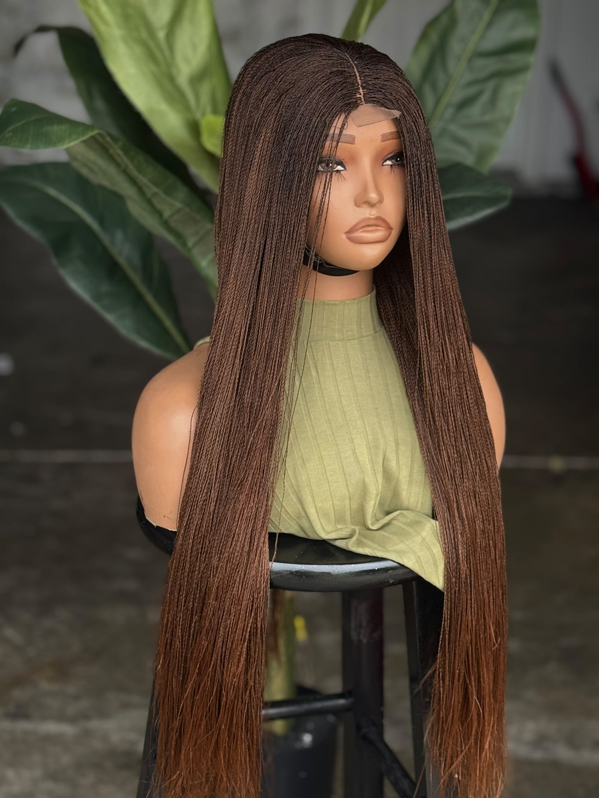 Ready to Ship 26/28" Very Lightweight Nano Million Braids Glueless Closure Wig | Color 30