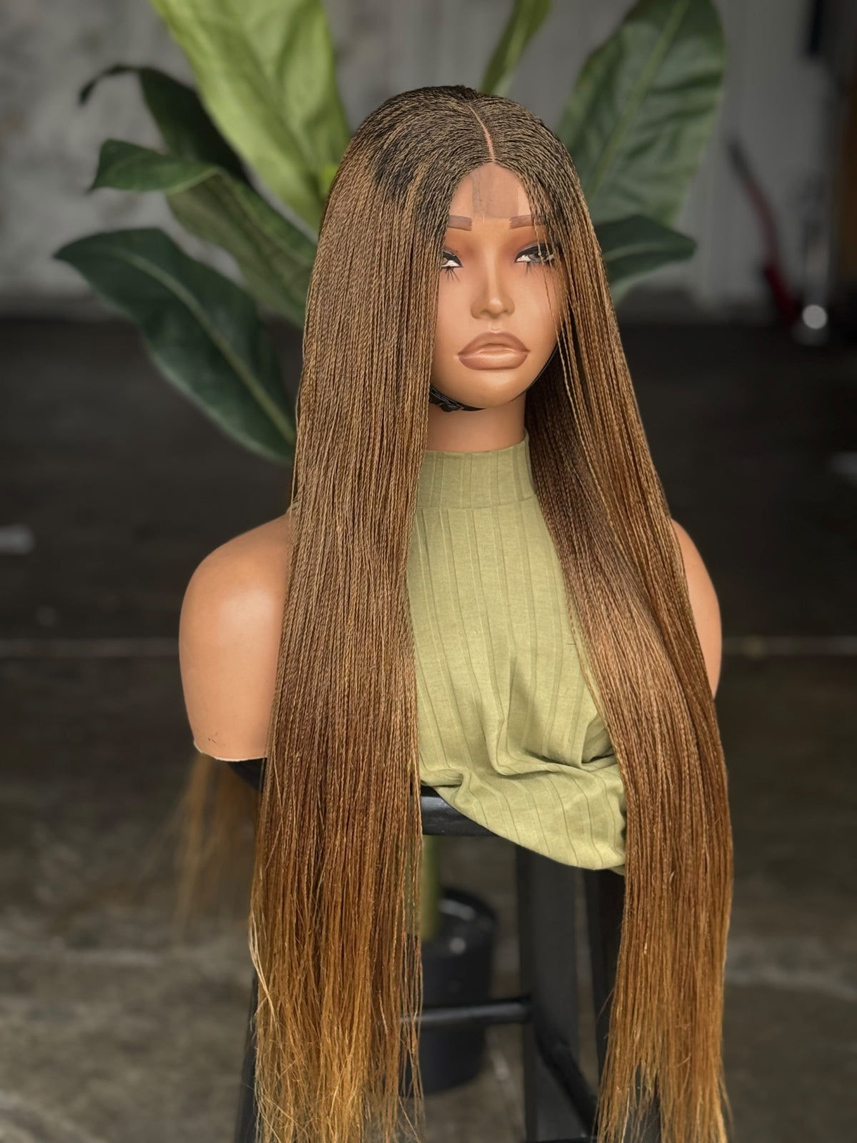 Ready to Ship 26/28" Nano Million Braids Glueless Closure Wig | Color 27