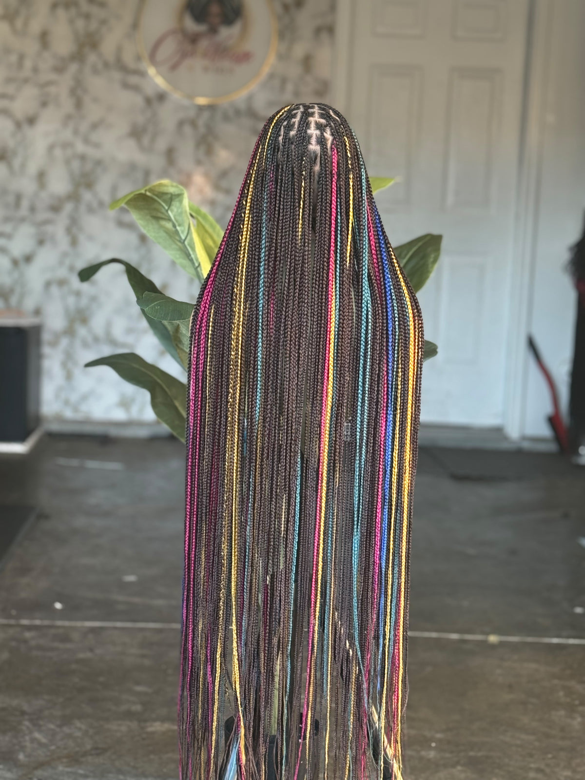 Ready to Ship 40" Multi-Color Knotless Braids Full Lace Glueless Wig