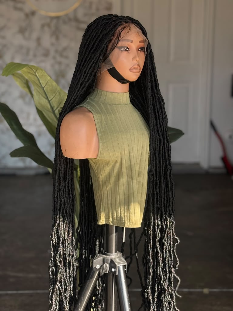 Preorder – 43" Human Hair Lace Full Lace Locs Glueless Wig
