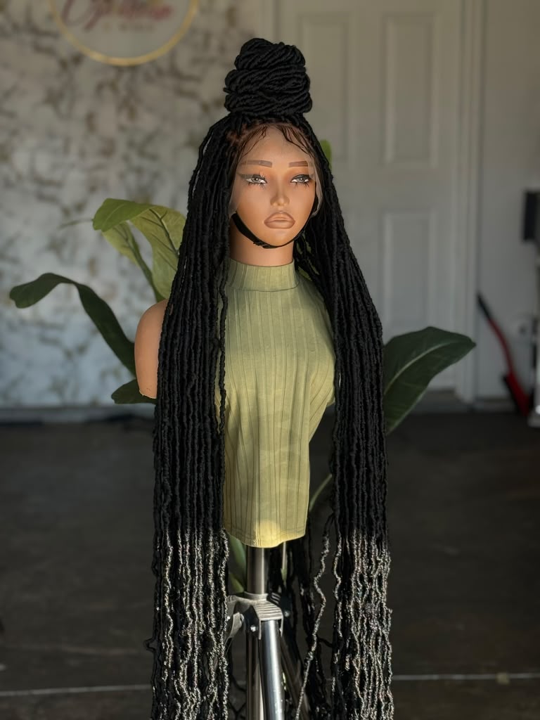 Preorder – 43" Human Hair Lace Full Lace Locs Glueless Wig