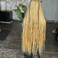 Pre Order: Closure Loose Braids Cornrow Wig 28/30 Inches Human Lace